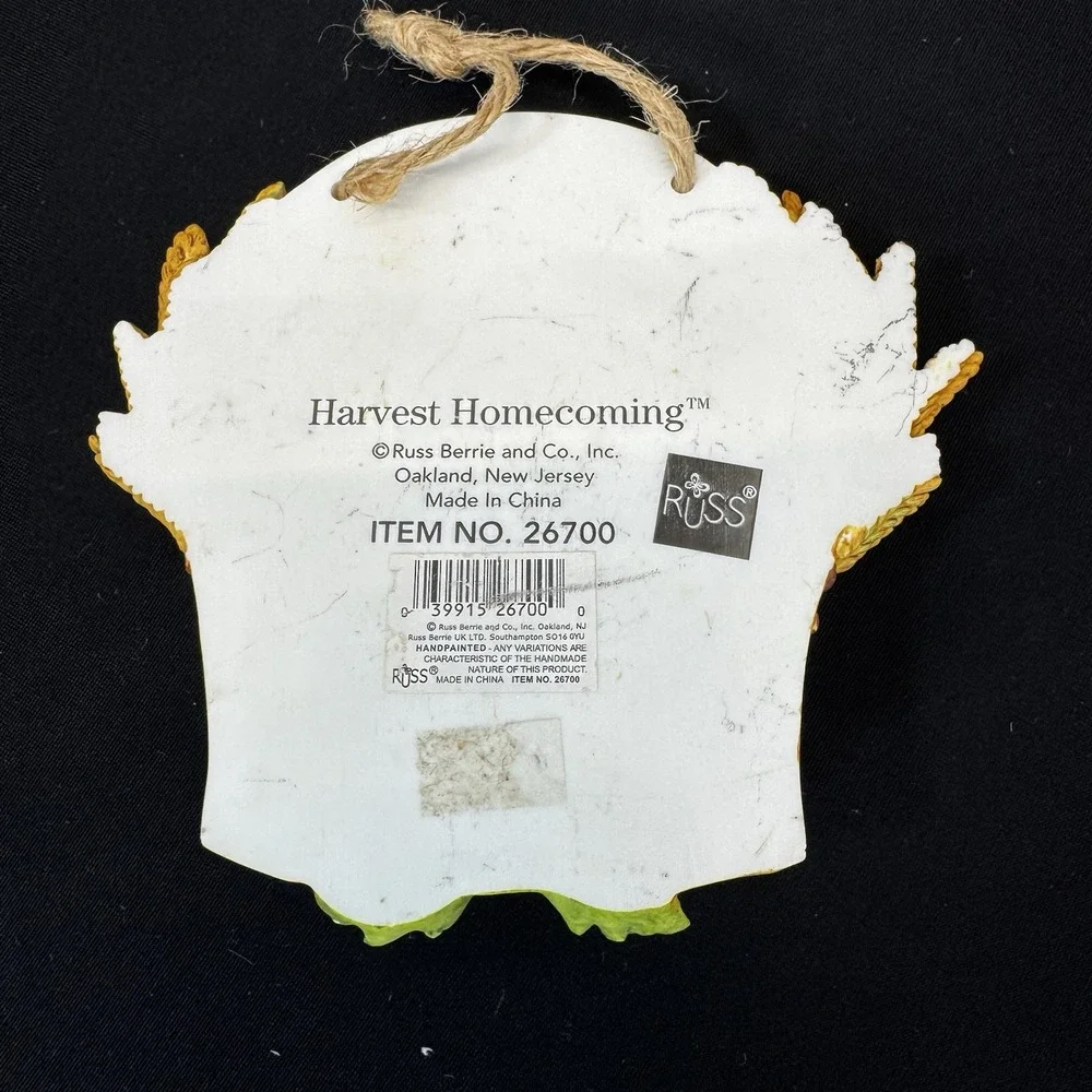 Vintage RUSS Let Our Hearts Be Thankful Wall Plaque‎